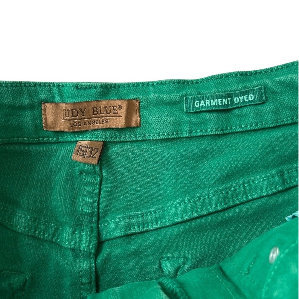 Judy Blue Kelly Green High-Waist Tummy Control Wide Leg Crop Jeans 15/32 - Picture 4 of 10